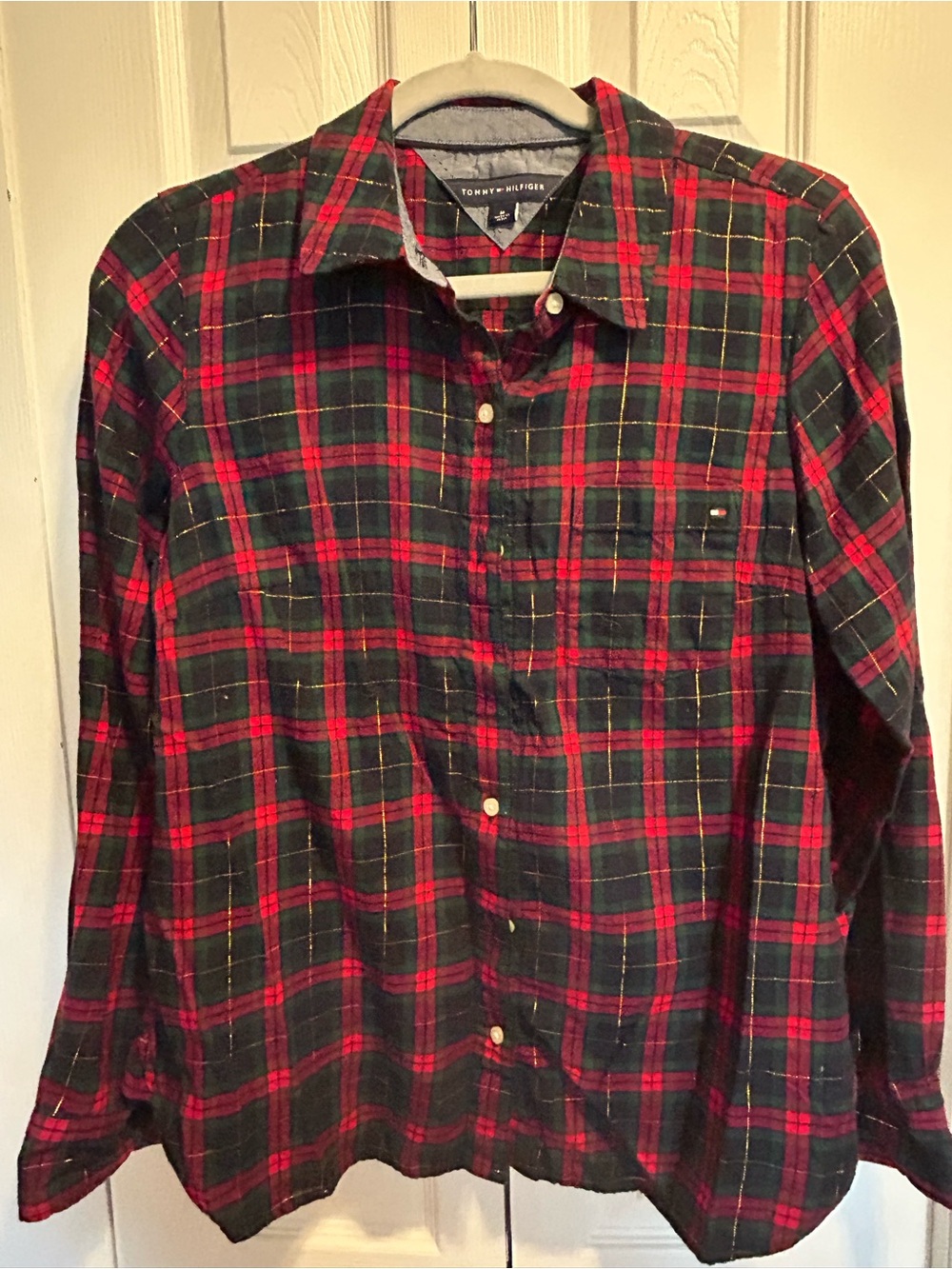 Tommy Hilfiger Red & Green Plaid Button-Up Shirt